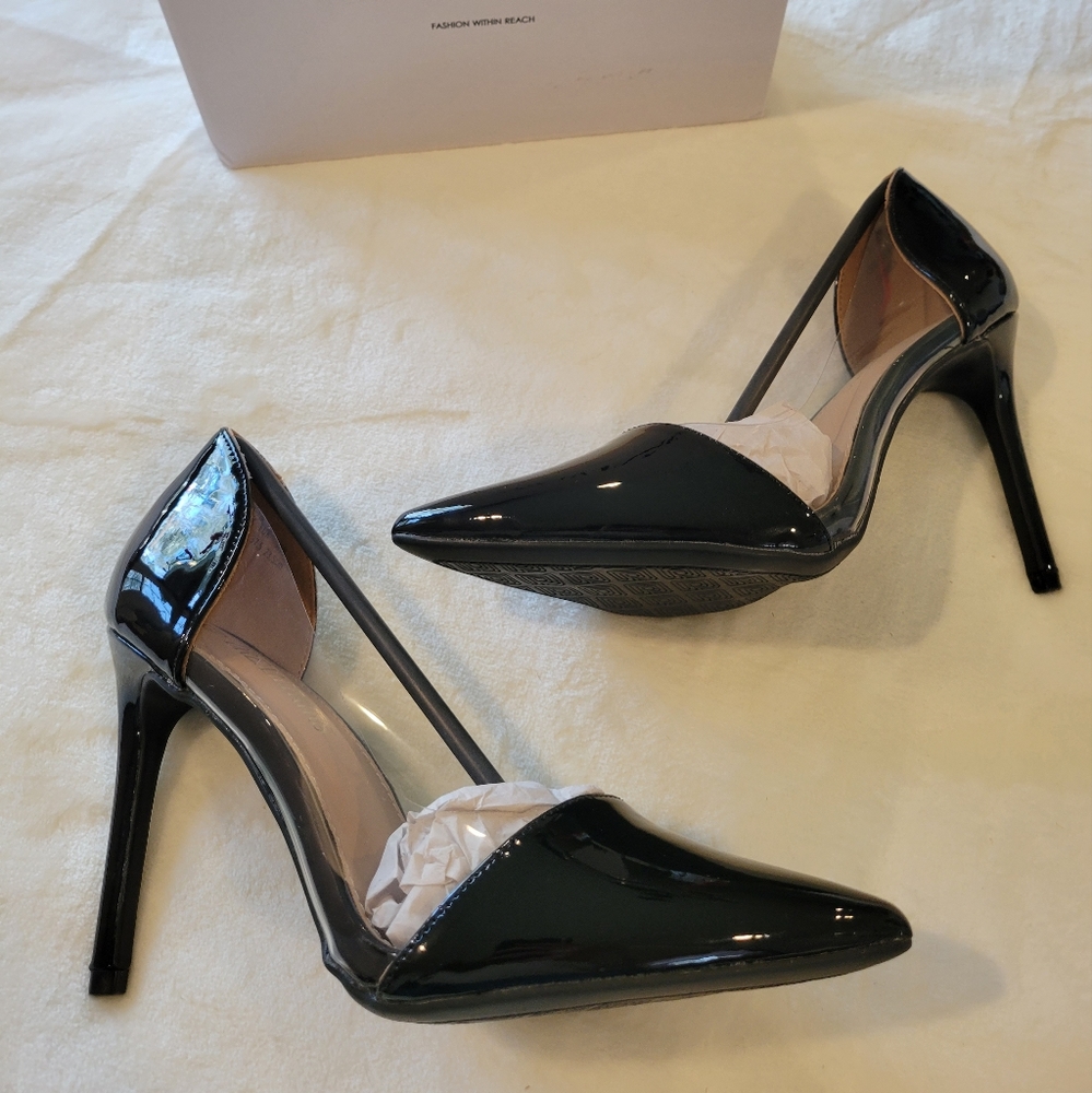 NWT Black and Clear Pumps